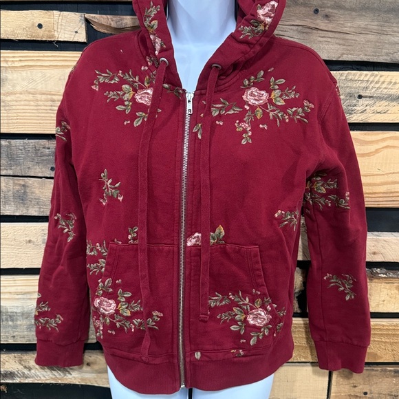 Driftwood Teddy Hoodie Size XS
Floral Embroidered Boho Maroon Hood
Sweatshirt‎ - Picture 4 of 8